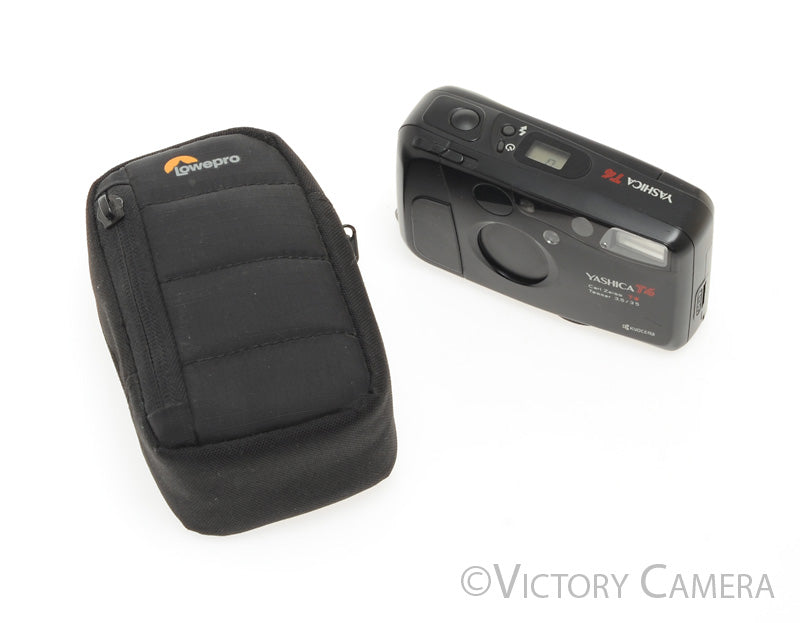 Yashica T4 Black 35mm Film Point &amp; Shoot w/ Zeiss 35mm f3.5 T* Lens [EXC] - Victory Camera