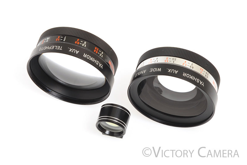 Yashica Aux. Wide &amp; Telephoto Converters for Electro 35 GSN w/ Finder -Clean- - Victory Camera