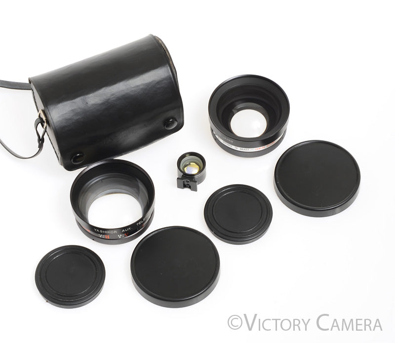 Yashica Aux. Wide &amp; Telephoto Converters for Electro 35 GSN w/ Finder -Clean- - Victory Camera