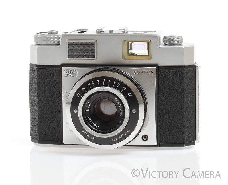 Zeiss Ikon Contina 35mm Camera w/ 45mm f2.8 Lens -Jammed, As is- - Victory Camera