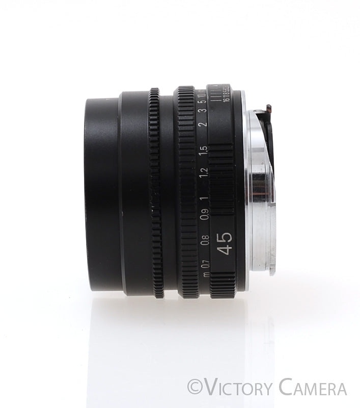 Contax Carl Zeiss Planar 45mm f2 Leica M Mount Lens - Cool- [EXC] - Victory Camera