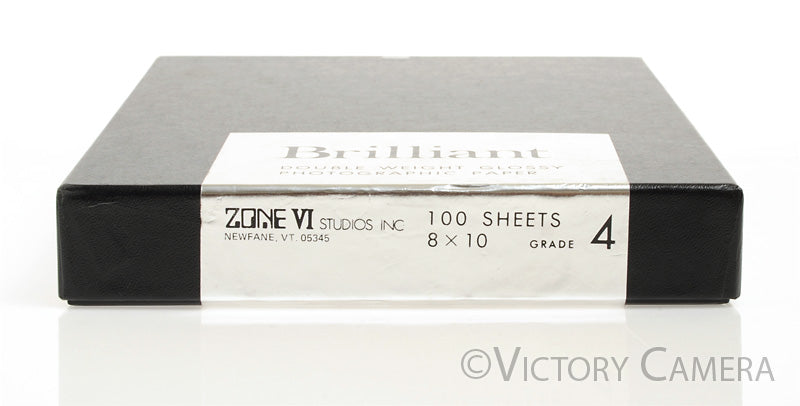Zone VI Brilliant 8x10 #4 Graded B&amp;W Photo Paper 100 Sheets -Sealed Cold Stored- [EXC] - Victory Camera