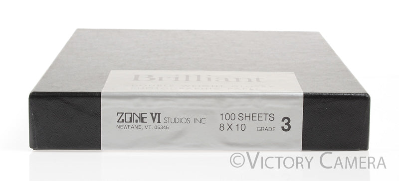 Zone VI Brilliant 8x10 #3 Graded B&W Photo Paper 100 Sheets -Sealed Cold Stored- - Victory Camera