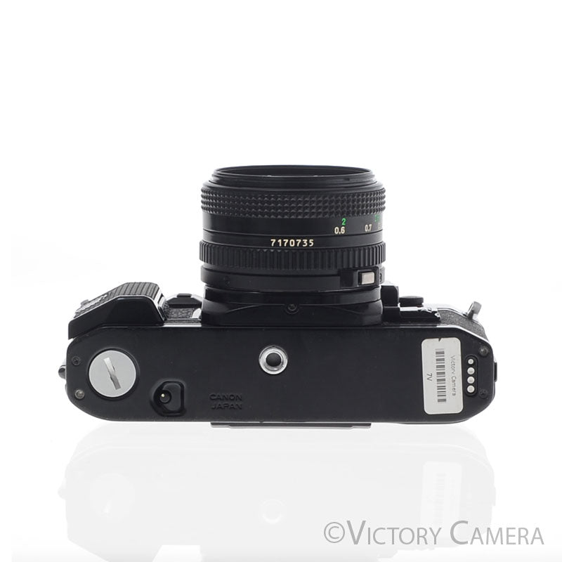 Canon A-1 A1 Black 35mm Film SLR Camera w/ 50mm f1.8 Lens -CLA'd- [EXC+] - Victory Camera