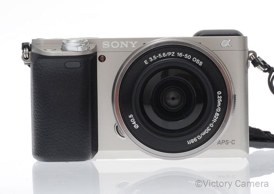 Sony a6000 24.3MP Chrome Mirrorless Camera Body [EXC] image 1