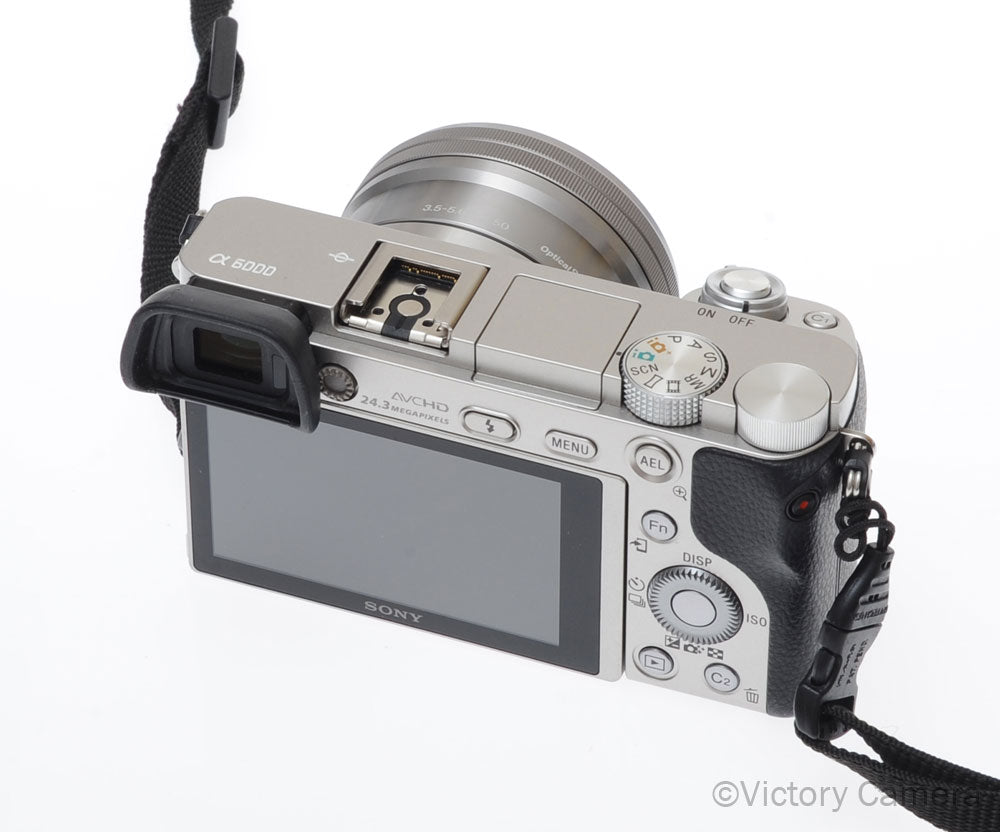 Sony a6000 24.3MP Chrome Mirrorless Camera w/ 16-50mm Zoom Lens [EXC] - Victory Camera