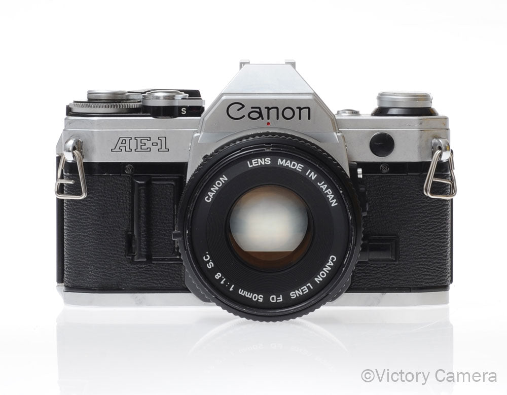 Canon AE-1 35mm Chrome Camera w/ 50mm f1.8 Prime Lens [EXC] image 1