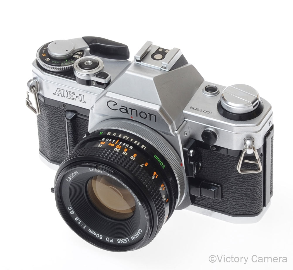 Canon AE-1 35mm Chrome Camera w/ 50mm f1.8 Prime Lens [EXC] image 2