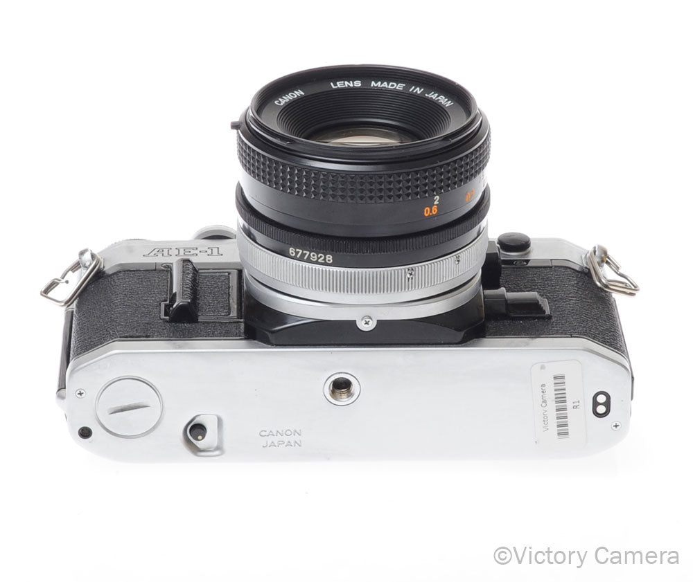 Canon AE-1 35mm Chrome Camera w/ 50mm f1.8 Prime Lens [EXC] image 3