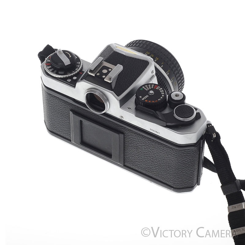 Nikon FE-2 FE2 Chrome 35mm Camera with 50mm f1.8 AI Lens [EXC] - Victory Camera