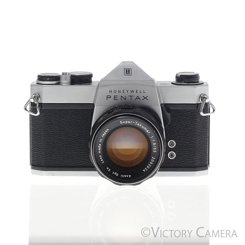 Pentax Spotmatic SP 1000 Chrome 35mm Camera 55mm f1.8 Lens -Good Meter- [EXC+] - Victory Camera