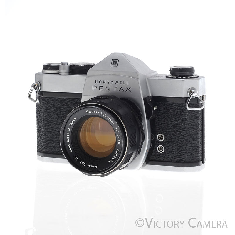 Pentax Spotmatic SP 1000 Chrome 35mm Camera 55mm f1.8 Lens -Good Meter- [EXC+] - Victory Camera