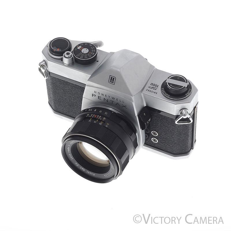 Pentax Spotmatic SP 1000 Chrome 35mm Camera 55mm f1.8 Lens -Good Meter- [EXC+] - Victory Camera