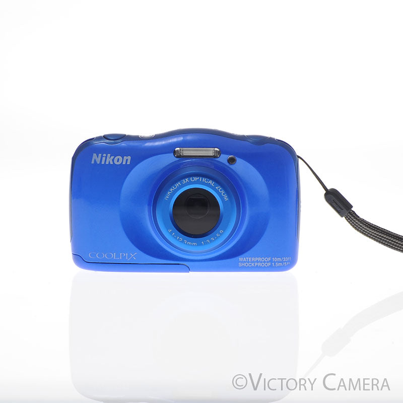 Nikon CoolPix S33 Blue 13.2MP Digital Point & Shoot Camera [EXC-] - Victory Camera