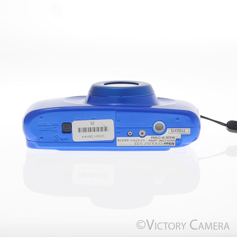 Nikon CoolPix S33 Blue 13.2MP Digital Point & Shoot Camera [EXC-] - Victory Camera