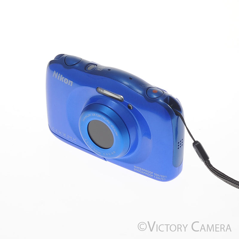 Nikon CoolPix S33 Blue 13.2MP Digital Point & Shoot Camera [EXC-] - Victory Camera