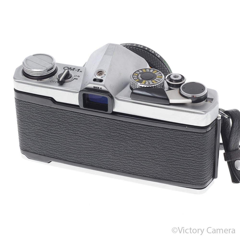 Olympus OM-1N MD Chrome Film Camera Body w/ 50mm F1.8 Lens [EXC] - Victory Camera