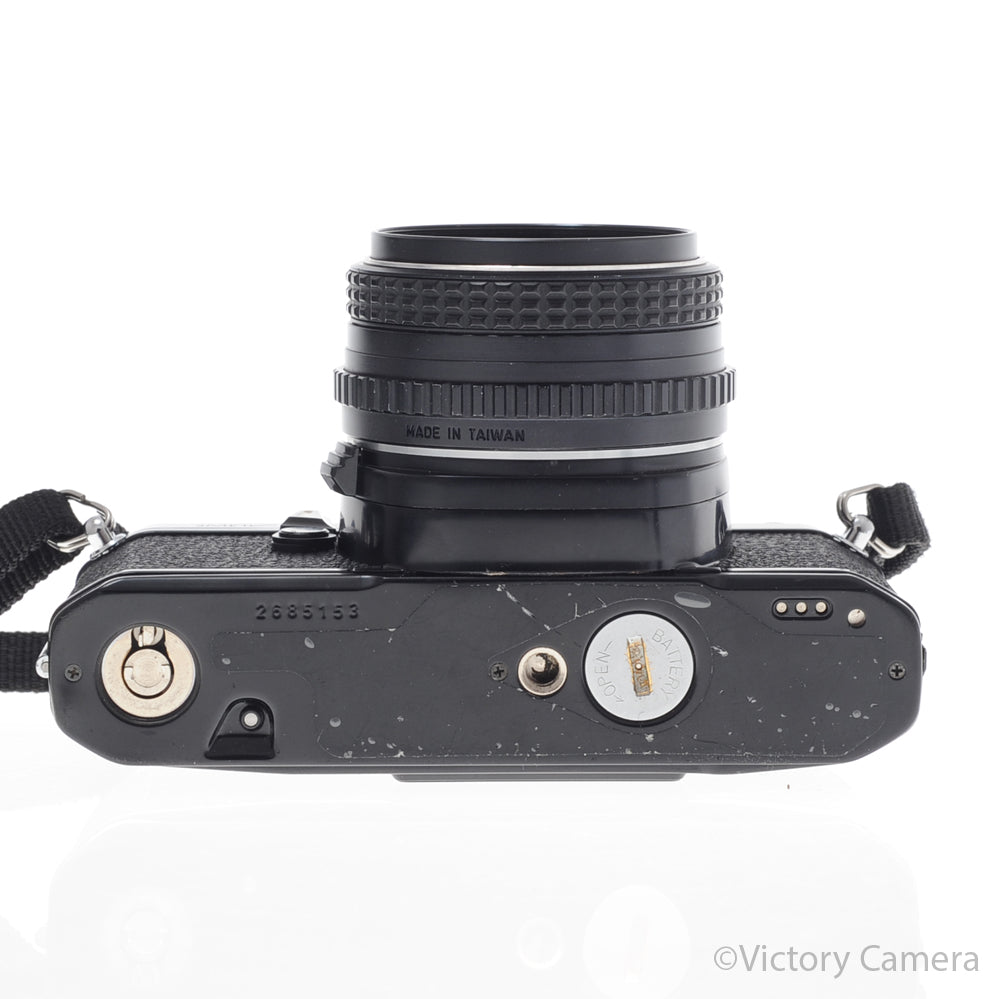 Pentax MV1 Black 35mm Camera w/ 50mm f2 Lens [EXC+] - Victory Camera