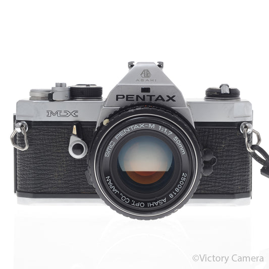 Pentax MX Chrome 35mm Camera w/ 50mm f1.7 Prime Lens [EXC-] - Victory Camera