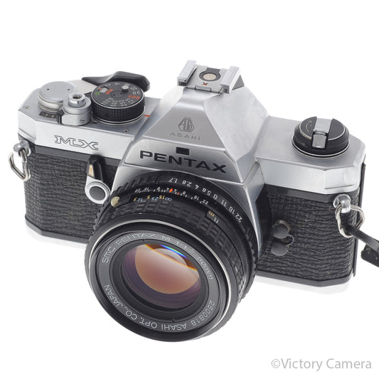 Pentax MX Chrome 35mm Camera w/ 50mm f1.7 Prime Lens [EXC-] - Victory Camera