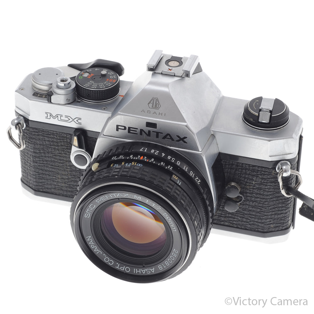 Pentax MX Chrome 35mm Camera w/ 50mm f1.7 Prime Lens [EXC-] - Victory Camera