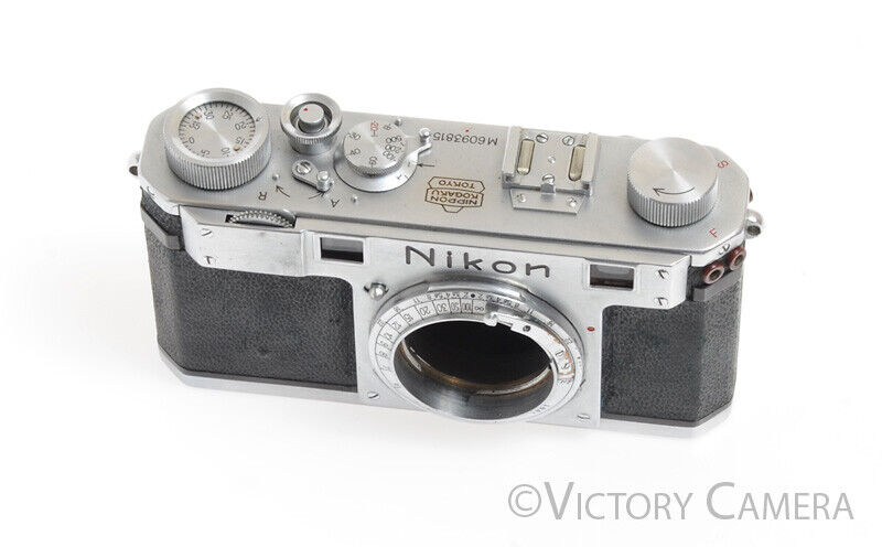 Nikon M Red Synched Chrome 35mm Rangefinder Camera Body -Read- [AS-IS] - Victory Camera