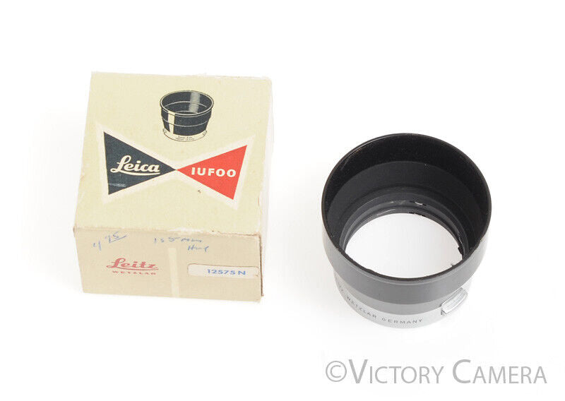 Leica IUFOO 12575N Metal Lens Shade / Hood for Elmar Elmarit 90mm, 135mm -Clean-