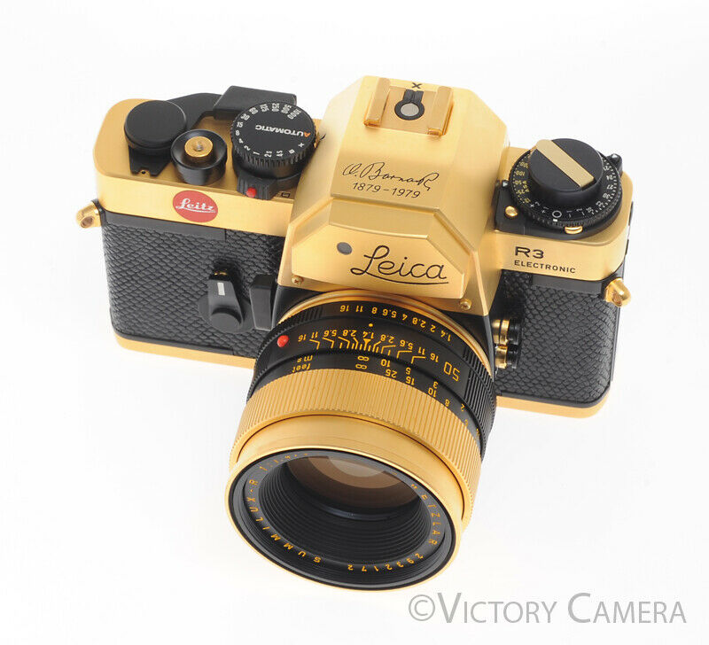 Leica R3 24 Karat Gold Camera 100 Anniversary Mint in Box 50mm Summilux Lens