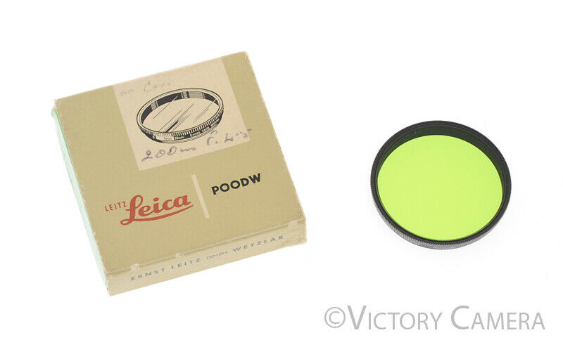 Leitz Leica Green Filter POODW for 20cm Telyt &amp; 90mm f2 Summicron in Box
