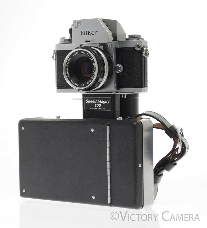 Nikon F Camera Speed Magny 100 4x5 Polaroid Outfit -Clean- - Victory Camera