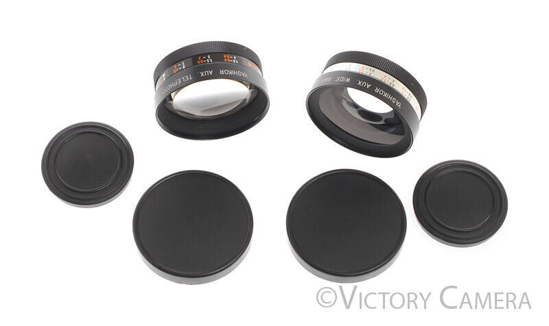 Yashica Yashikor Aux 55mm Wide Angle Y312 and Telephoto Y403 Converters -Clean-