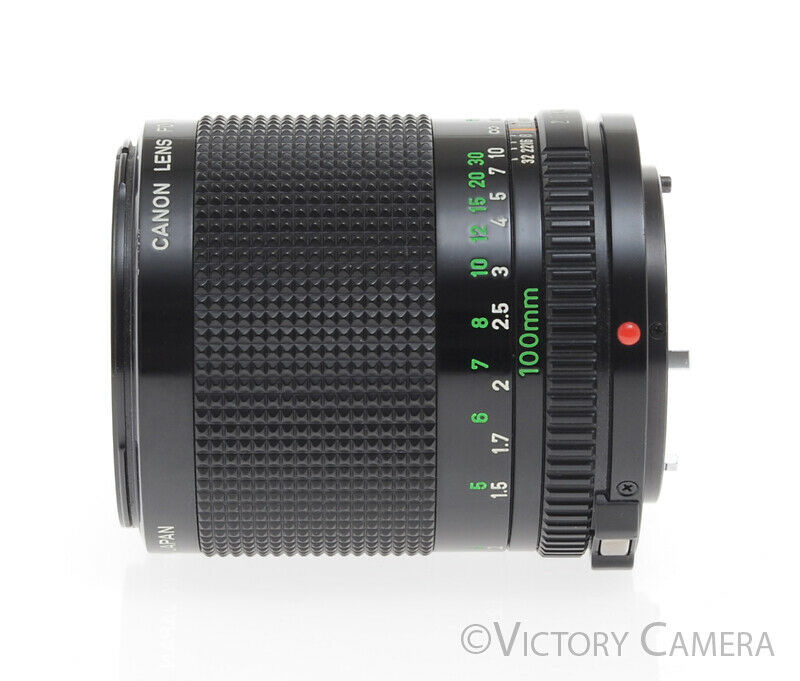 Canon FD 100mm f2 Manual Focus Prime Lens w/ Hood