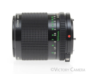 Canon FD 100mm f2 Manual Focus Prime Lens w/ Hood [EXC+]