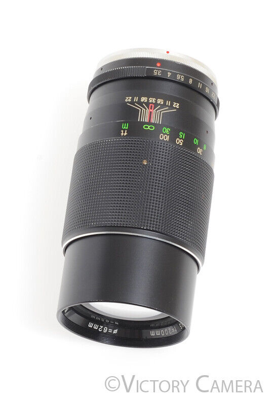 JC Penney Diametic 200mm f3.5 Telephoto Prime Lens for Canon FD -Clean- - Victory Camera