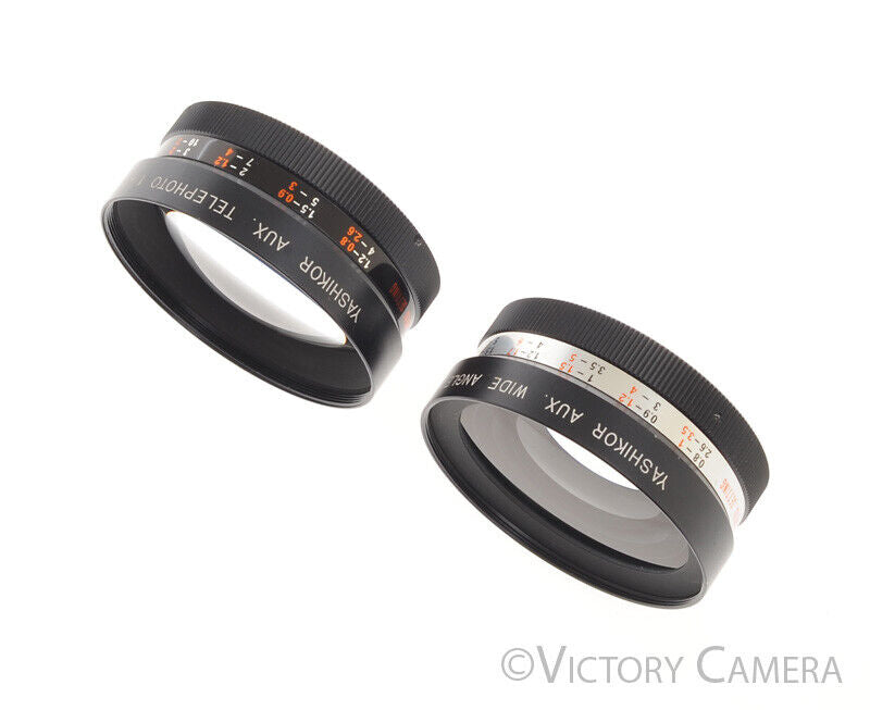 Yashica Yashikor Aux 55mm Wide Angle Y312 and Telephoto Y403 Converters -Clean- [EXC+] - Victory Camera