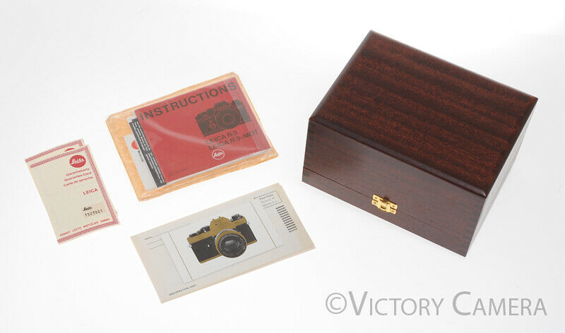 Leica R3 24 Karat Gold Camera 100 Anniversary Mint in Box 50mm Summilux Lens - Victory Camera