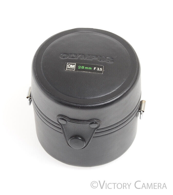 Olympus Genuine OM 28mm f3.5 Hard Leather Lens Case
