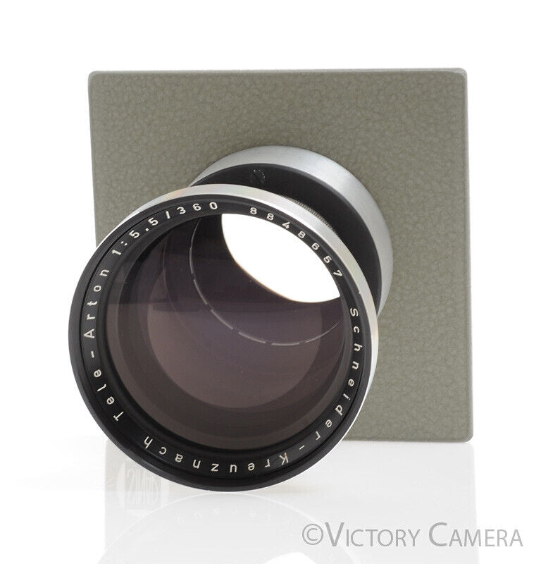 Schneider Tele-Arton 360mm f5.5 5x7 Lens in Sinar Barrel Lens Board -Clean- - Victory Camera