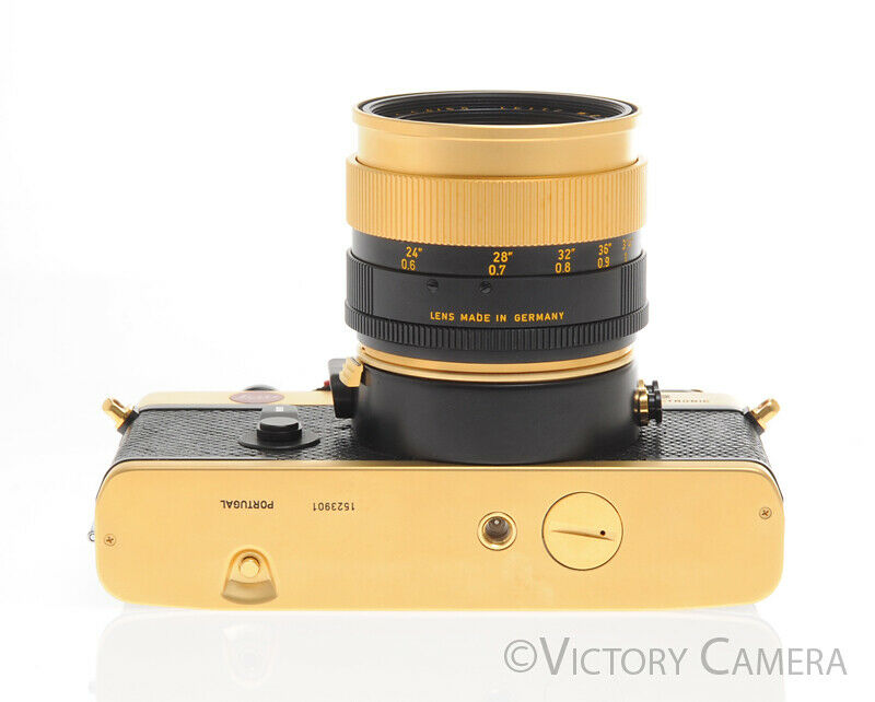 Leica R3 24 Karat Gold Camera 100 Anniversary Mint in Box 50mm Summilux Lens - Victory Camera