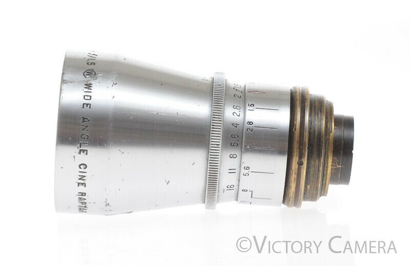 Wollensak Wide Angle Cine Raptar 1/2 Inch F1.5 C Mount Lens (parts / repair) - Victory Camera