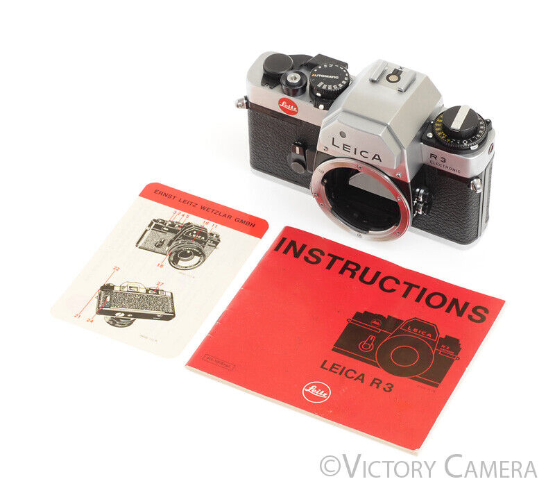 Leica R3 Electronic Rare Chrome 35mm Camera Body -No Meter- - Victory Camera