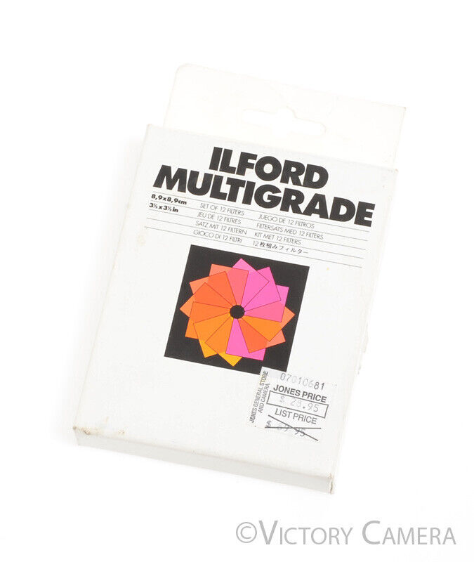 Ilford Multigrade 8.9cm x 8.9cm (3 1/2&quot; x 3 1/2&quot; in) Set of 12 Filters -Clean-