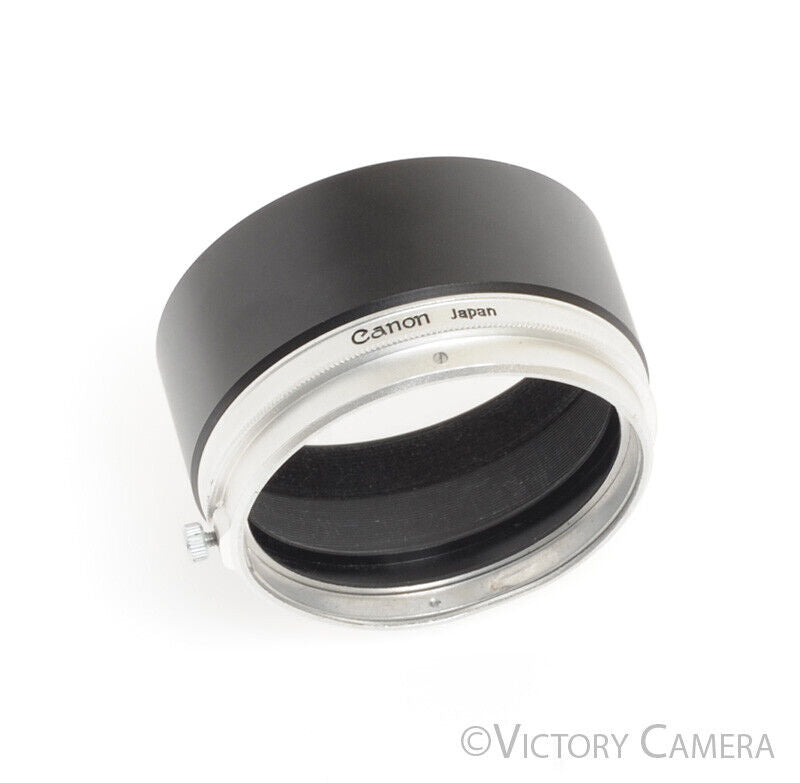 Vintage Canon T-60-2 60mm Black Metal Lens Clamp on Shade / Hood -Nice-
