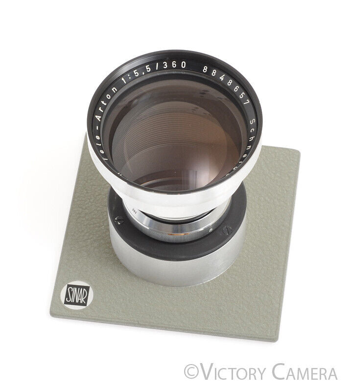 Schneider Tele-Arton 360mm f5.5 5x7 Lens in Sinar Barrel Lens Board -Clean- - Victory Camera