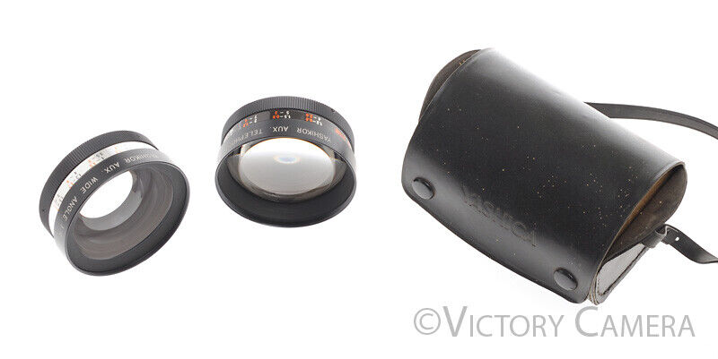 Yashica Yashikor Aux 55mm Wide Angle Y312 and Telephoto Y403 Converters -Clean-