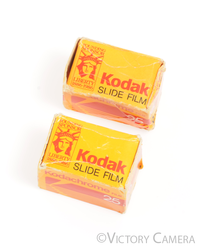 2x Kodak Kodachrome 25 (36 exposures.) Slide Film -Expired 1988- - Victory Camera